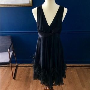 Jill Stuart Black ruffle knee length dress size 6